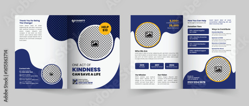 Community Charity Bifold Brochure Layout Template