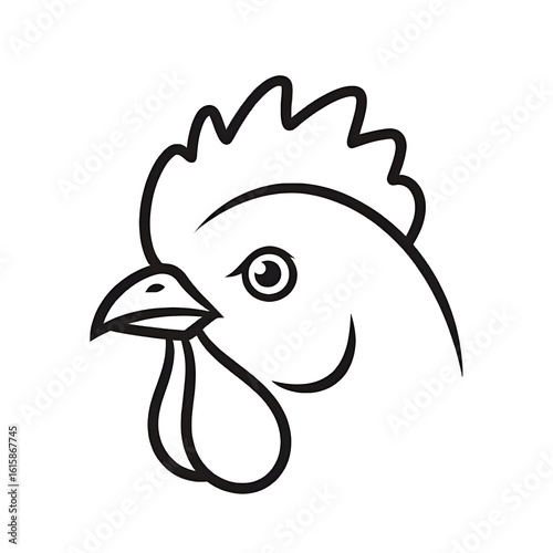 Head chicken rooster logo illustration