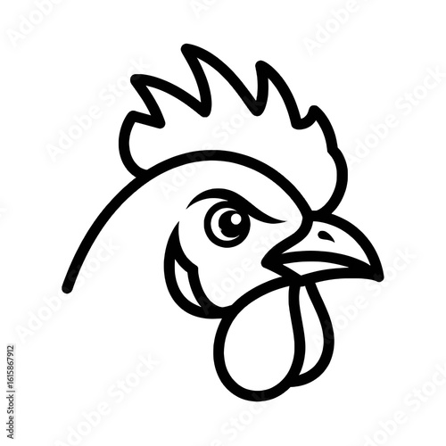 Head chicken rooster logo illustration