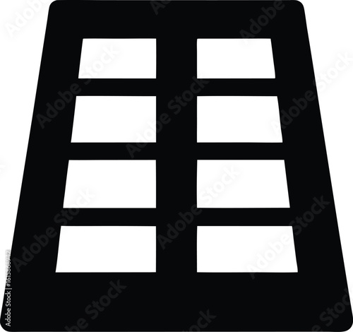 Silhouette of a cage or prison bars isolated on a white background representing confinement and restriction eight squares