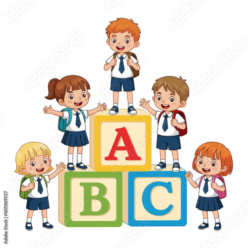 Back to School Vector Illustration Kids Ideal Educational Supplies for Learning and Education Themes