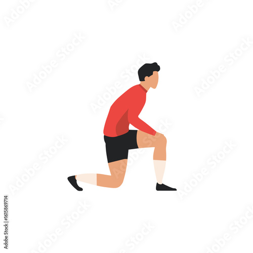 A person in a lunge position.