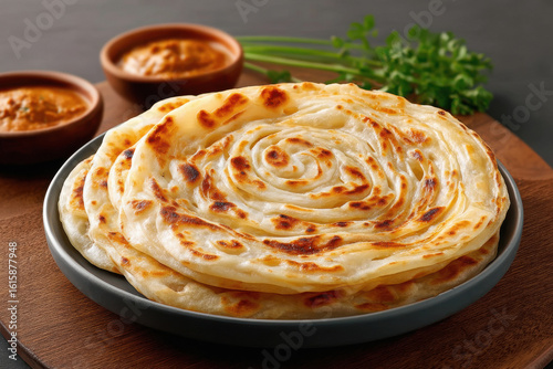 malabar paratha on a plate