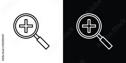 Zoom in icon. Minimalist vector design. Editable stroke. EPS10