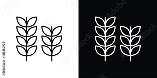 Wheat icon. Minimalist vector design. Editable stroke. EPS10