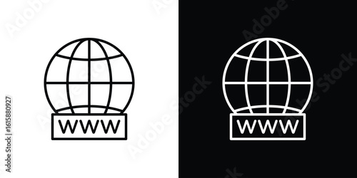 Website globe icon. Minimalist vector design. Editable stroke. EPS10