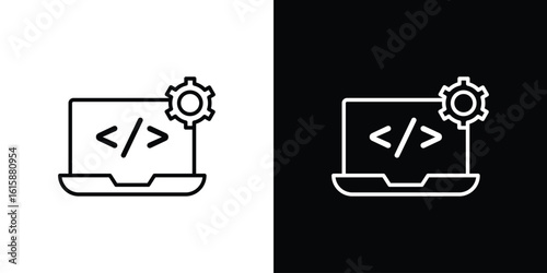 Web development icon. Minimalist vector design. Editable stroke. EPS10