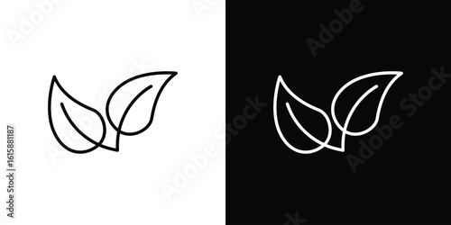 Vegan icon. Minimalist vector design. Editable stroke. EPS10