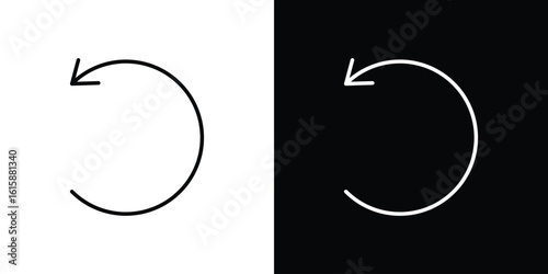 Undo icon. Minimalist vector design. Editable stroke. EPS10