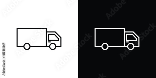 Truck icon. Minimalist vector design. Editable stroke. EPS10