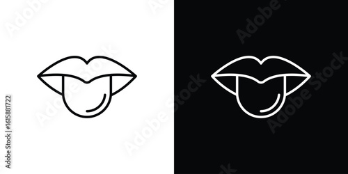 Tongue icon. Minimalist vector design. Editable stroke. EPS10