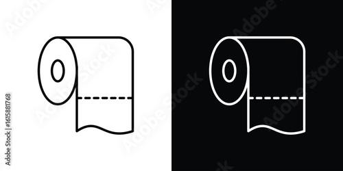 Toilet Paper icon. Minimalist vector design. Editable stroke. EPS10