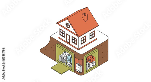 Home shelter with supplies for emergency preparedness