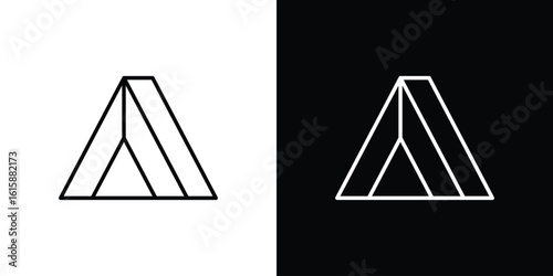 Tent icon. Minimalist vector design. Editable stroke. EPS10