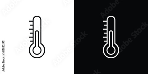 Temperature icon. Minimalist vector design. Editable stroke. EPS10