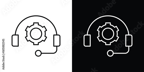 Technical support icon. Minimalist vector design. Editable stroke. EPS10