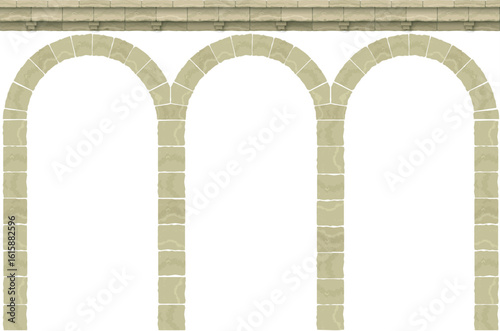 Antique white colonnade with columns