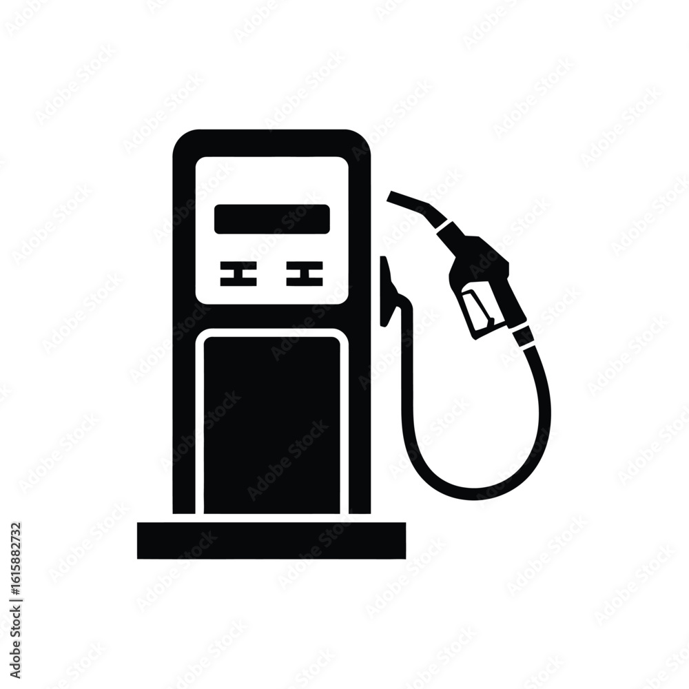 Fototapeta premium Black and white icon of a gas pump with a nozzle