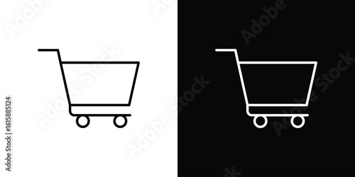 Shopping basket icon. Minimalist vector design. Editable stroke. EPS10