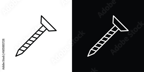 Screw icon. Minimalist vector design. Editable stroke. EPS10