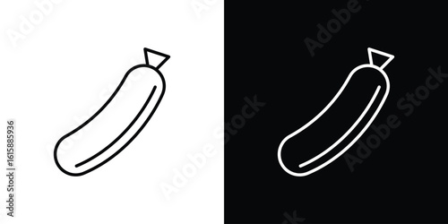 Sausage icon. Minimalist vector design. Editable stroke. EPS10
