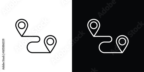 Route icon. Minimalist vector design. Editable stroke. EPS10