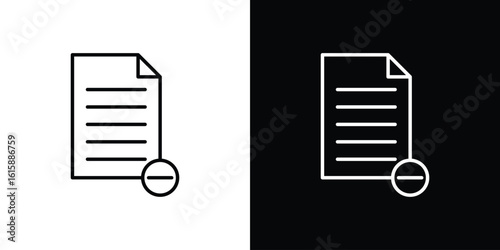 Remove document icon. Minimalist vector design. Editable stroke. EPS10