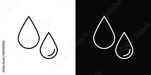 Raindrops icon. Minimalist vector design. Editable stroke. EPS10