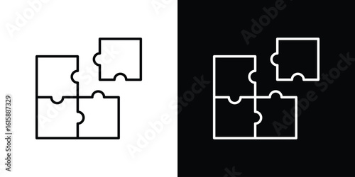 Puzzle piece icon. Minimalist vector design. Editable stroke. EPS10