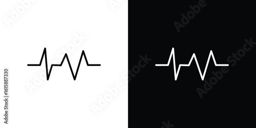 Pulse icon. Minimalist vector design. Editable stroke. EPS10