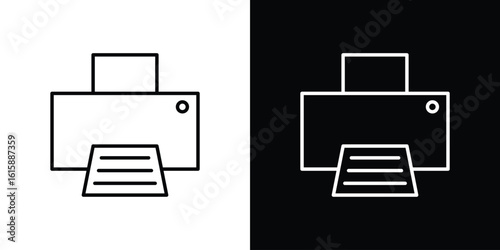 Print button icon. Minimalist vector design. Editable stroke. EPS10