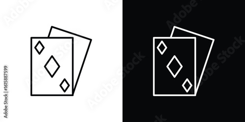 Playing cards icon. Minimalist vector design. Editable stroke. EPS10