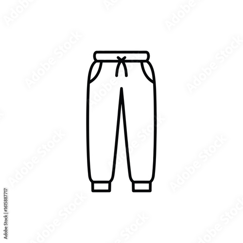 Simple line drawing icon of comfortable jogger pants