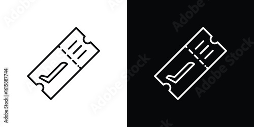 Plane Ticket icon. Minimalist vector design. Editable stroke. EPS10