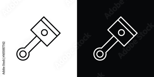 Piston icon. Minimalist vector design. Editable stroke. EPS10