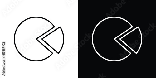 Pie chart icon. Minimalist vector design. Editable stroke. EPS10