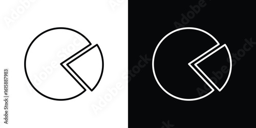 Pie chart icon. Minimalist vector design. Editable stroke. EPS10