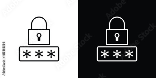 Password icon. Minimalist vector design. Editable stroke. EPS10
