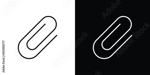 Paperclip icon. Minimalist vector design. Editable stroke. EPS10