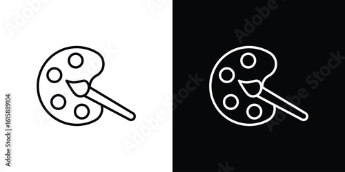 Paint icon. Minimalist vector design. Editable stroke. EPS10