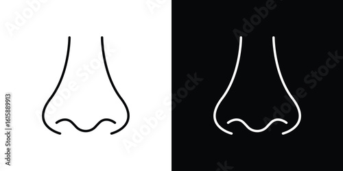 Nose icon. Minimalist vector design. Editable stroke. EPS10