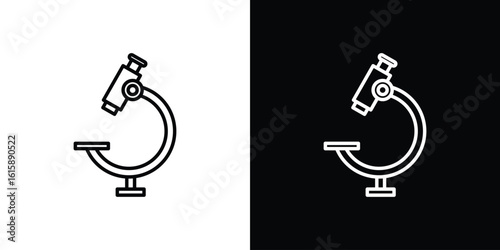 Microscope icon. Minimalist vector design. Editable stroke. EPS10