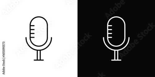 Microphone icon. Minimalist vector design. Editable stroke. EPS10