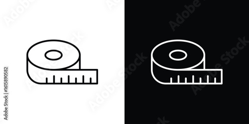 Meter tape icon. Minimalist vector design. Editable stroke. EPS10