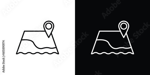 Map icon. Minimalist vector design. Editable stroke. EPS10