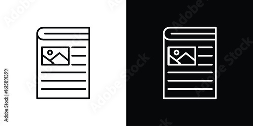 Magazines icon. Minimalist vector design. Editable stroke. EPS10