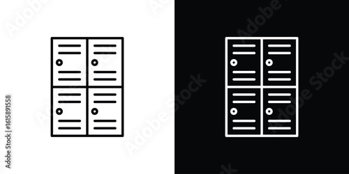 Lockers icon. Minimalist vector design. Editable stroke. EPS10