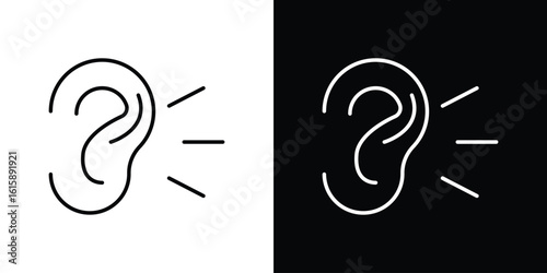 Listening icon. Minimalist vector design. Editable stroke. EPS10