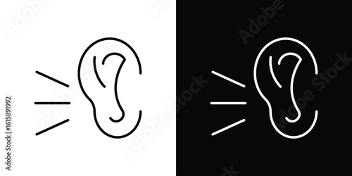 Listening icon. Minimalist vector design. Editable stroke. EPS10