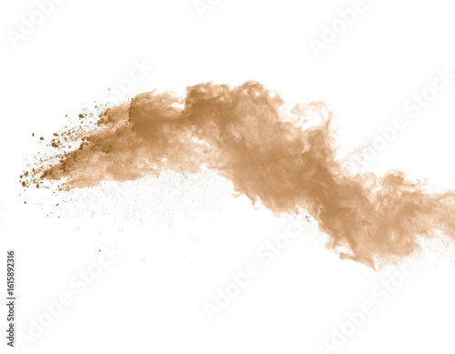 Soft Brown Dust Cloud on Transparent Background for Creative Use